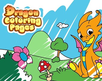 Download Dragon Coloring Page Etsy