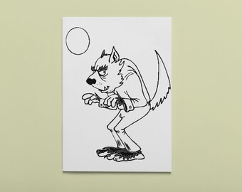 Werewolf Coloring Etsy