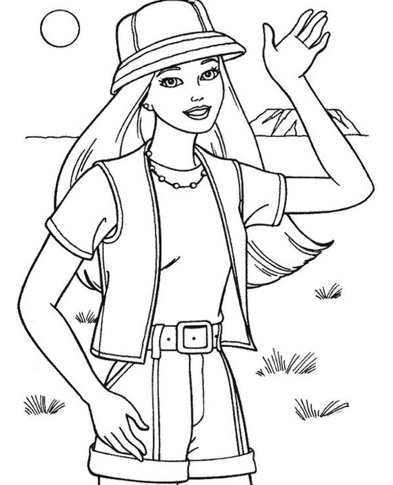 Full Size Barbie Coloring Pages