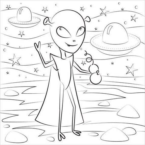 20 Dibujos para colorear de aliens para niños Dibujos para - Etsy España