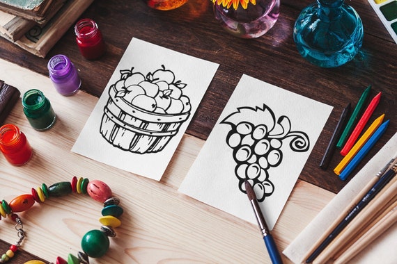 20 fruits coloring pages for kids kids coloring pages etsy