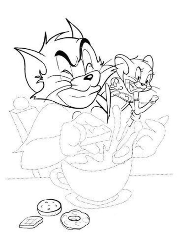 Tom And Jerry 20 Dibujos para colorear para niños Dibujos - Etsy México