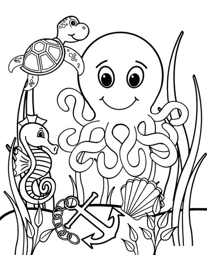 20 Water World Coloring Pages for Kids Kids Coloring Pages - Etsy UK