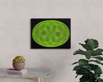 UV String Art Mandala – Heilige Geometrie – Neon Festival Hängend