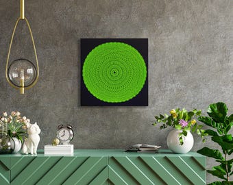 Neon String Art Mandala, UV-Reaktives Geometrisches Meditation Wandbild (Handmade) - Union