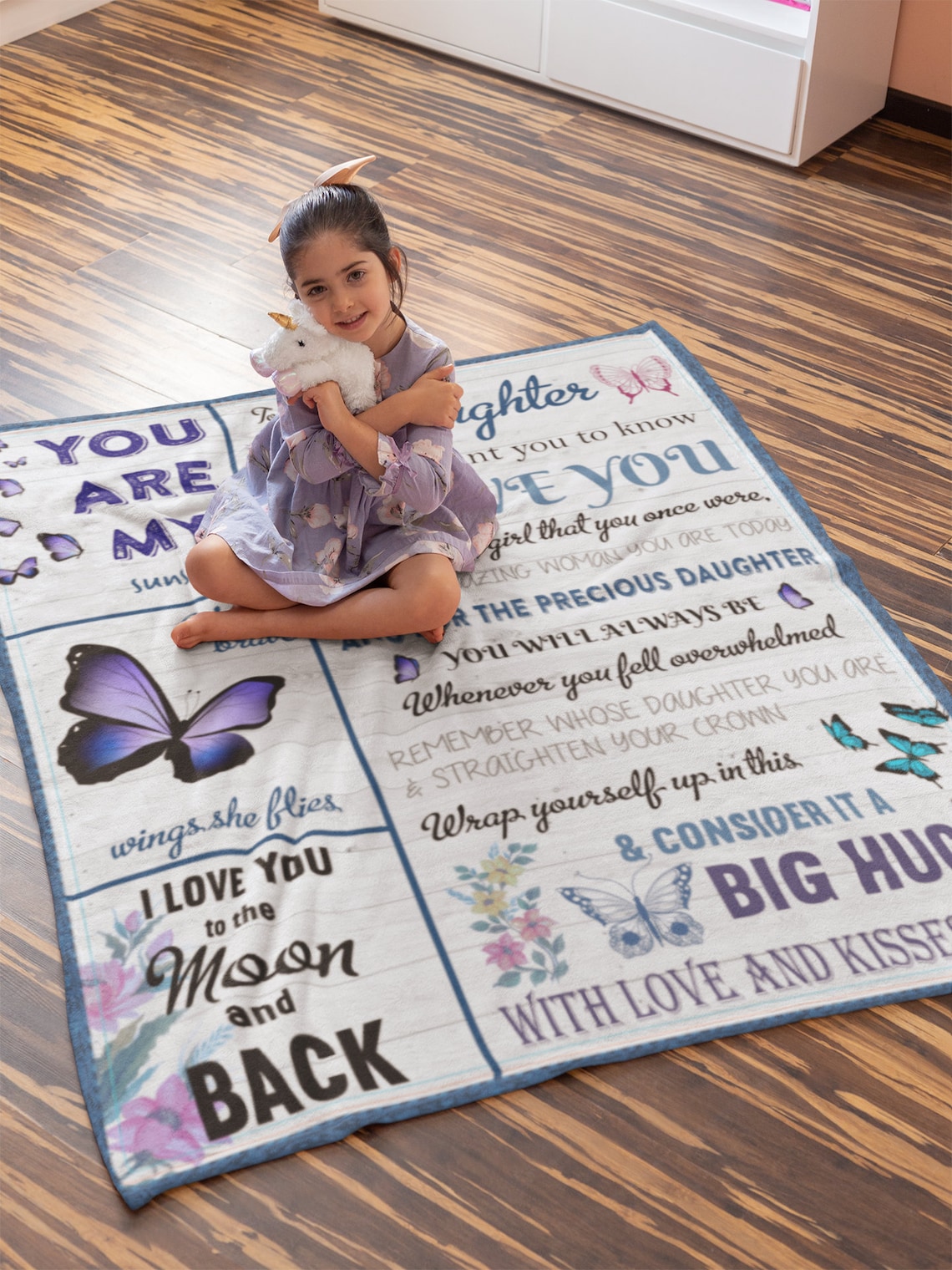 Blanket for daughter from mom Blanket for daughter from dad Etsy