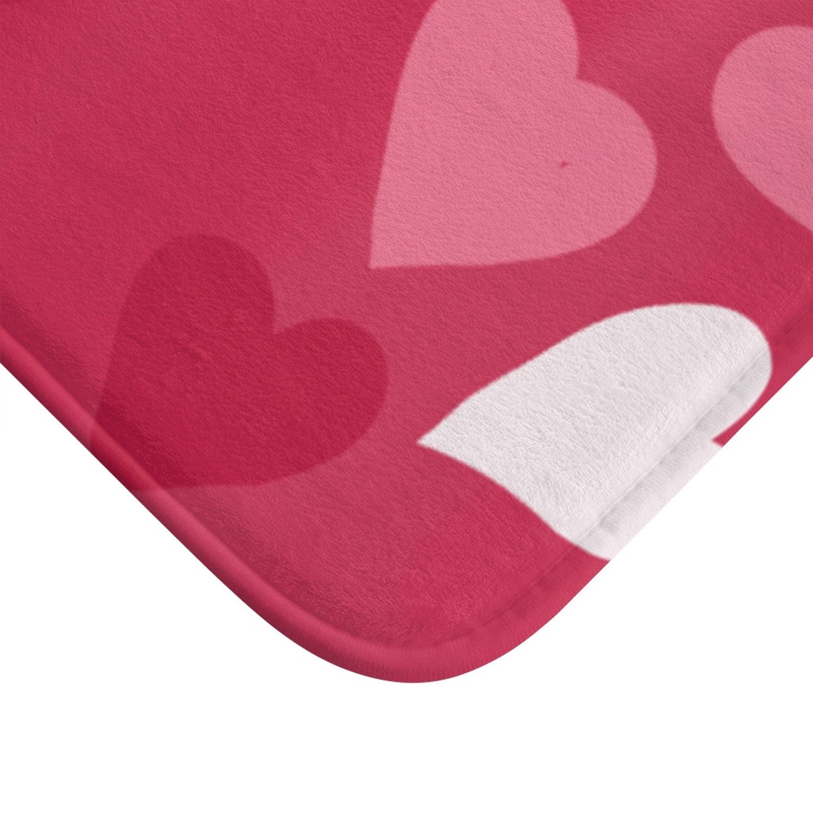 Pink Hearts White Hearts Red Hearts Bath Mat Hearts Bath Etsy