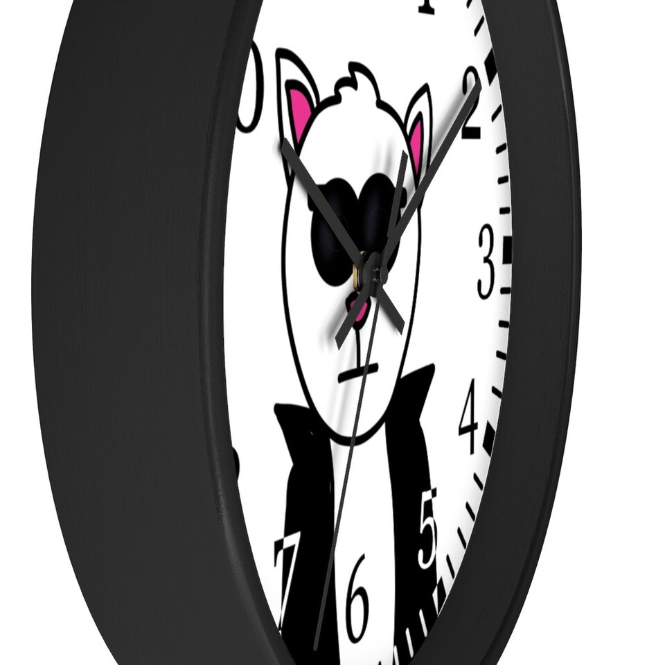 Cool Cat Clock Cat Clock Kids Cat Wall Clock sold by Clarine