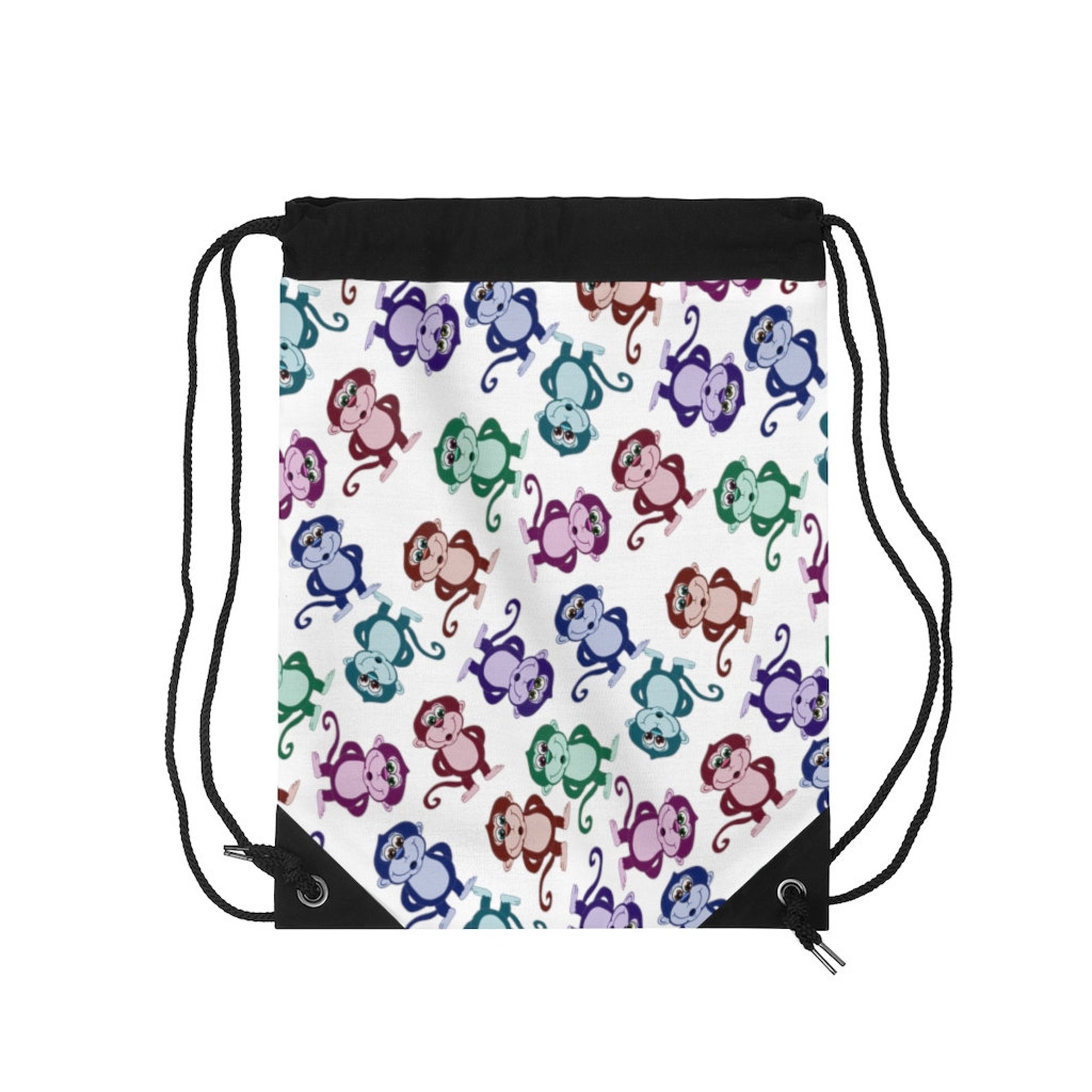 Monkeys Drawstring Bag Colorful Monkeys Monkey Bag Etsy