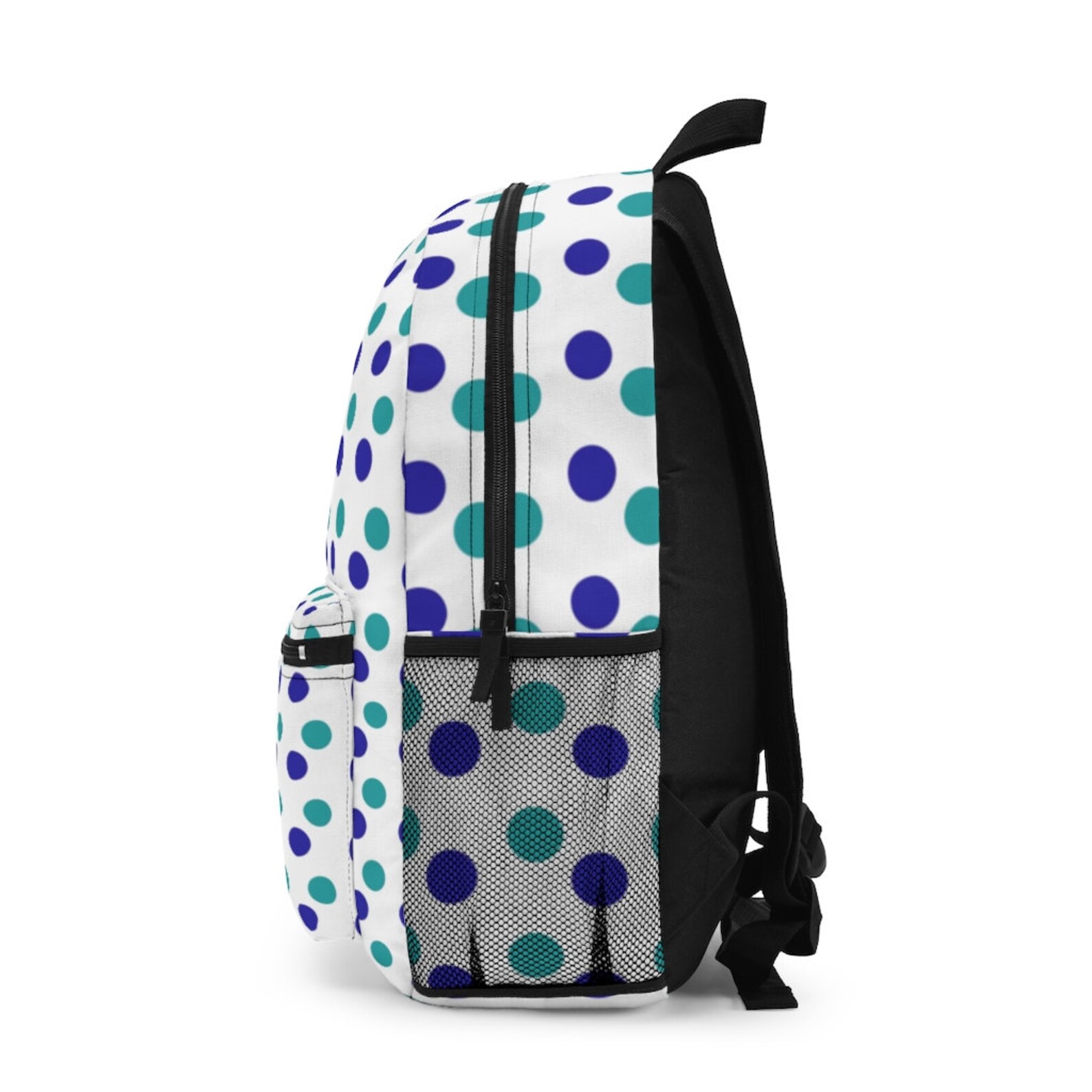 Blue Teal Polka Dots Backpack Polka Dots Backpack Backpack Etsy