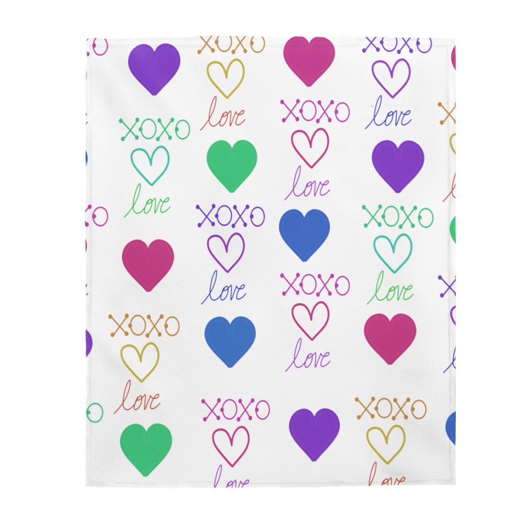 XOXO Love Blanket XOXO Lover Kid's Blanket Hearts Etsy UK