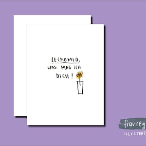 Unkitschige Valentinstagskarte "Leckomio" für Paare und Freunde