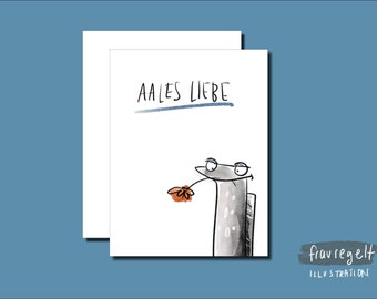 Postkarte "Aales Liebe" für Alle, Aallieberhaber:innen und Herzensmenschen
