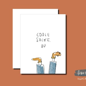 Postkarte Coole Socke, du