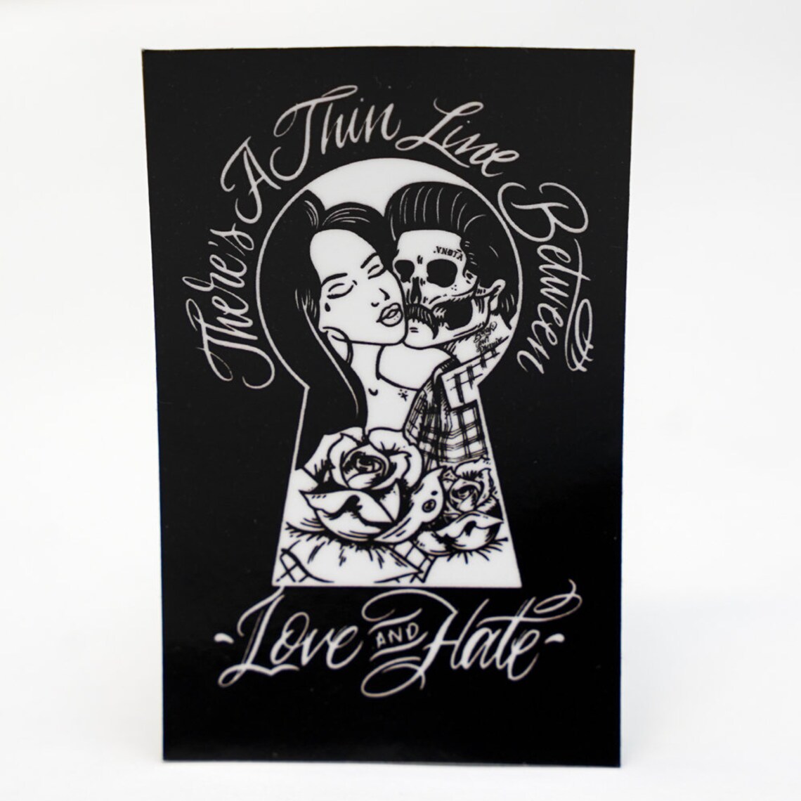 There's a Thin Line Between Love and Hate Sticker Etsy