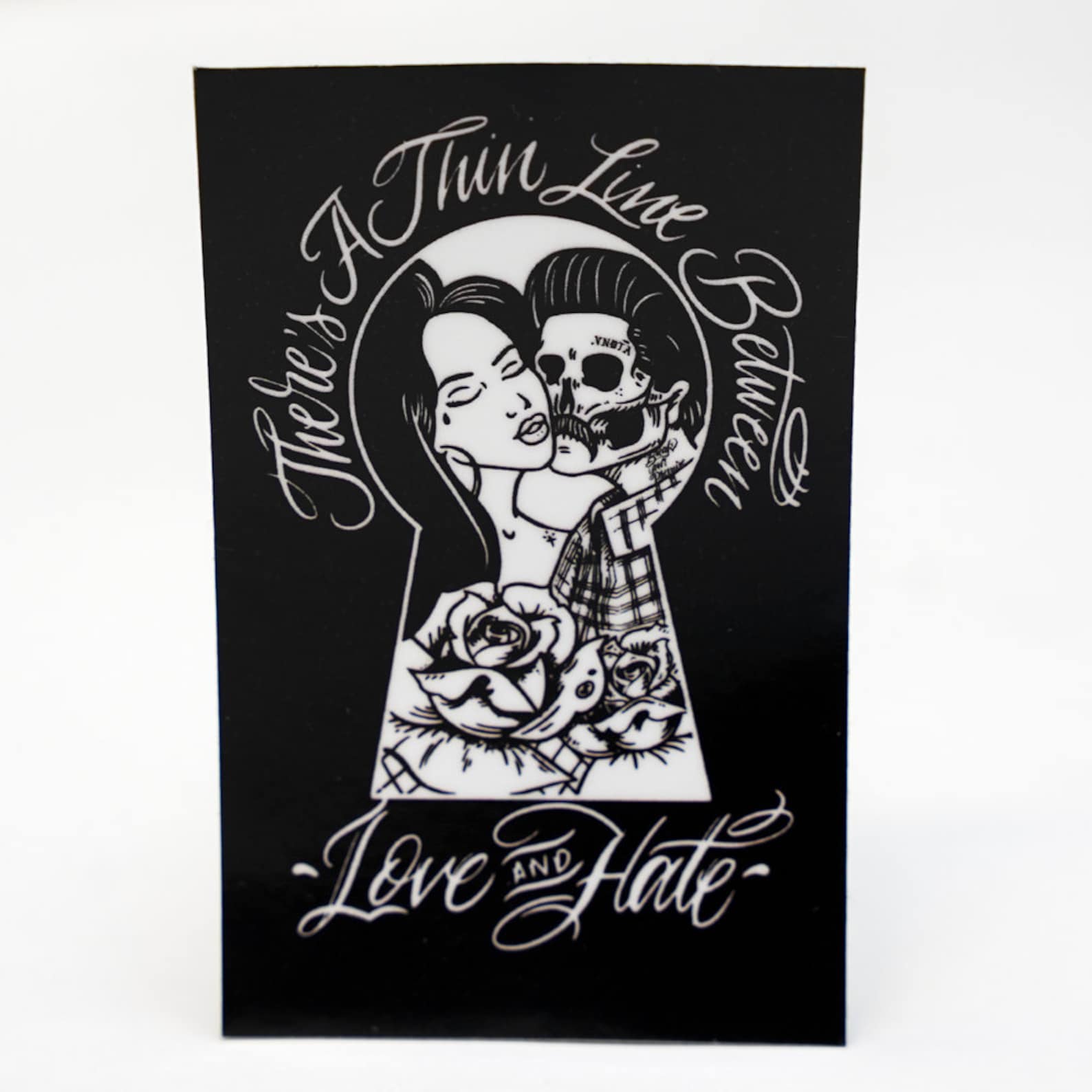 There's a Thin Line Between Love and Hate Sticker - Etsy