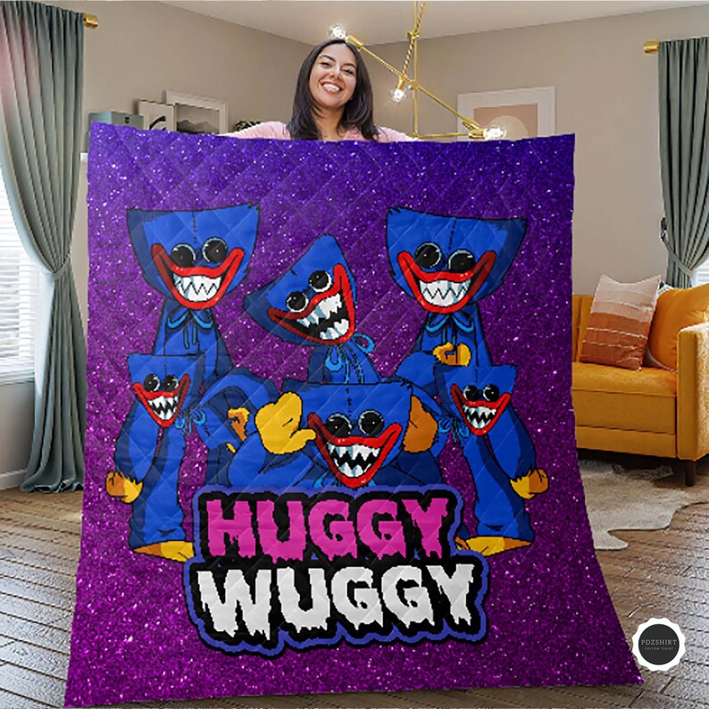 Poppy Playtime Quilt Blanket Huggy Wuggy Blanket Playtime Etsy Norway