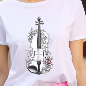 Pastel Rose Viola T-Shirt, orchestra, school orchestra, Boho music, violist gift, viola lessons, viola player, viola teacher, Music Lover
