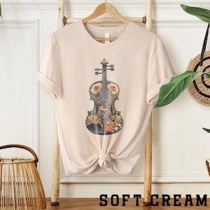 Boho Floral Violin TShirt, school orchestra, twoset violin, violinist gift, violin lesson, violin player, violin teacher, classical violin