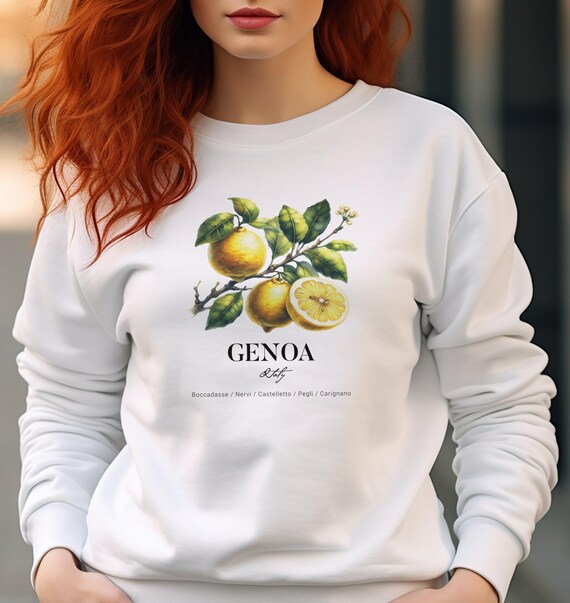GENOA Sweatshirt Vintage Lemon Shirt Traveler Gift Oversized Sweatshirt GENOA Gifts Travel Shirt Wanderlust Souvenir Shirt Etsy