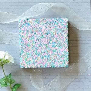 Pastel glitter painting, colorful pastel art,glitter art,small, cute chic,gift for her,elegant luxury,grey and pink, wall art,gifts under 60