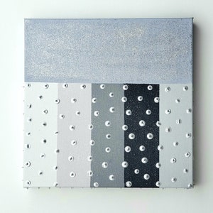 SHADES OF GREY - Original, Small, Acrylic, Abstract art, Mini painting, 10 x 10 inches, Art under 75
