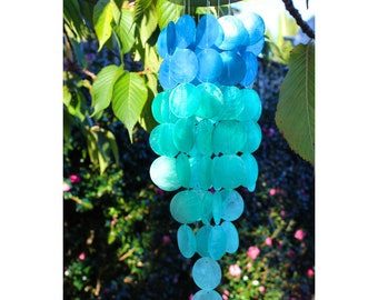 Capiz Shell Waterfall Wind Chime Hanging For Outdoors with Beautiful Sound