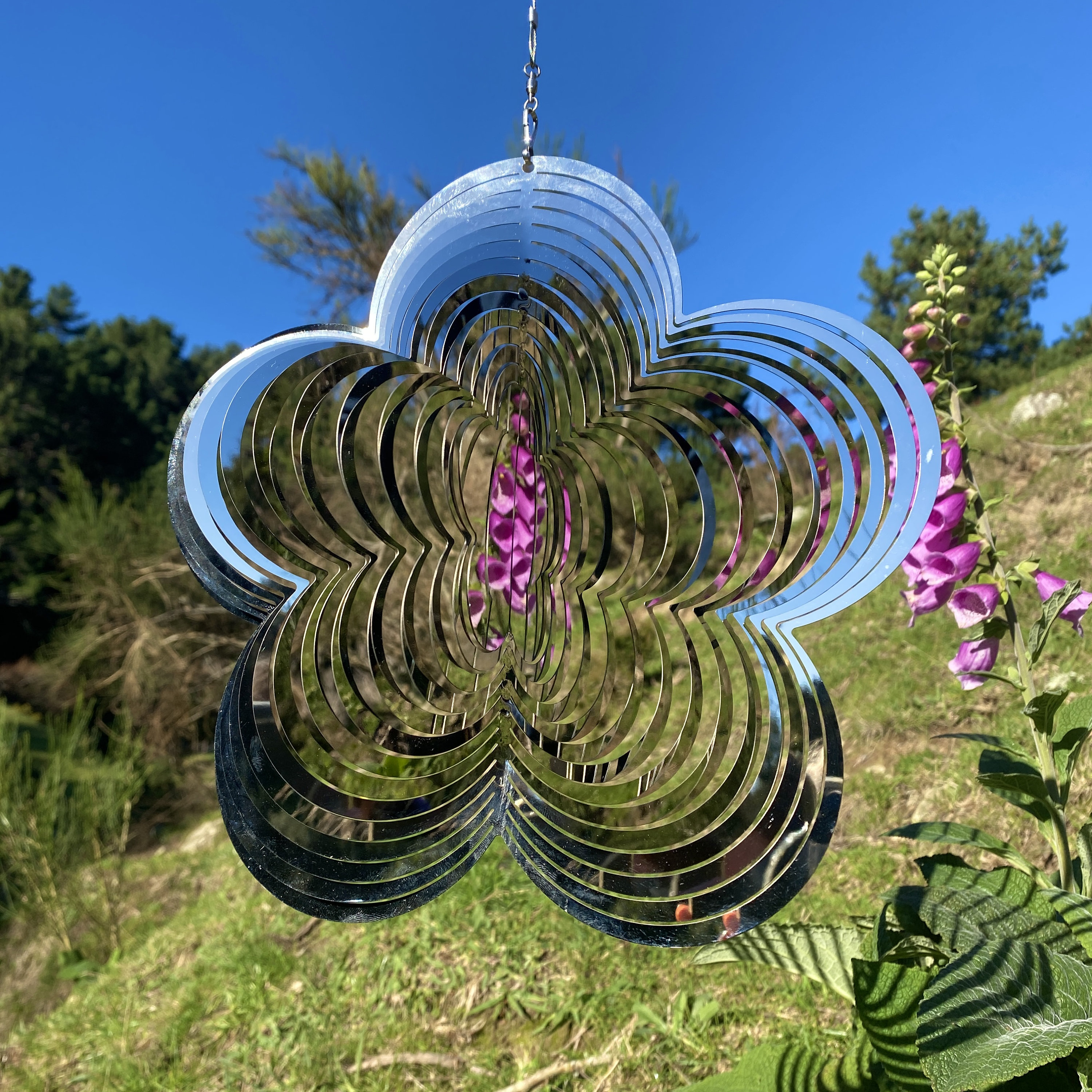 Flower Wind Spinner Metal Hanging Sculpture for Etsy