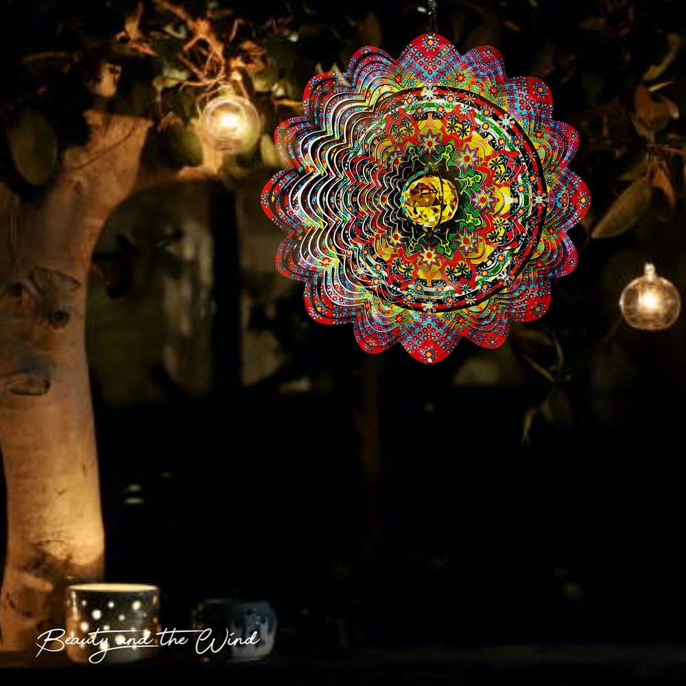 CIM Girandola in Metallo - Rainbow Star 250mm - girandola Leggera con Colori Brillanti - Elementi di Sospensione in Dotazione – graziosa Decorazione per Ambienti, Finestra e Giardino