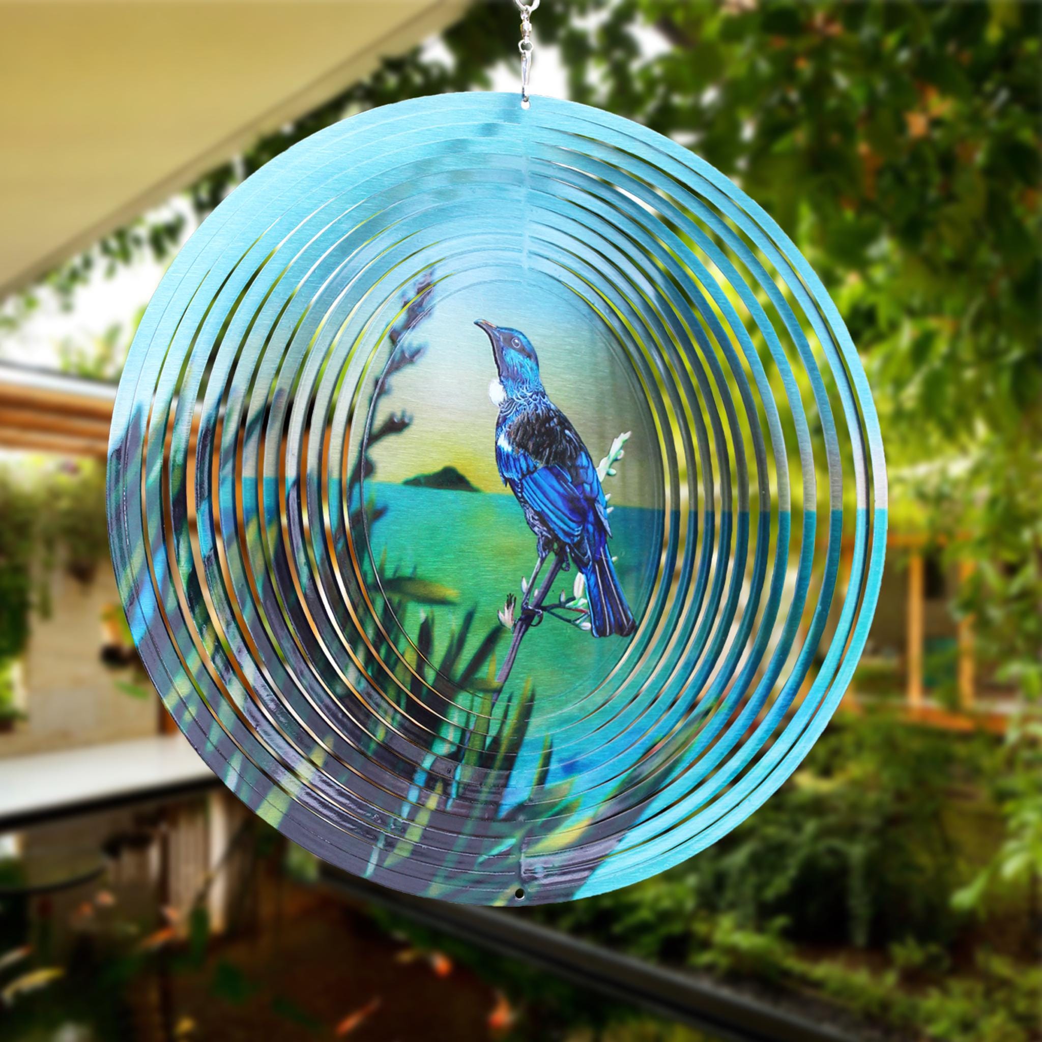 Tūī Bird Wind Spinner, Garden Art, Native New Zealand Design - Etsy