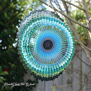 Starburst Wind Spinner Metal Kinetic Hanging Sculpture for Outdoors