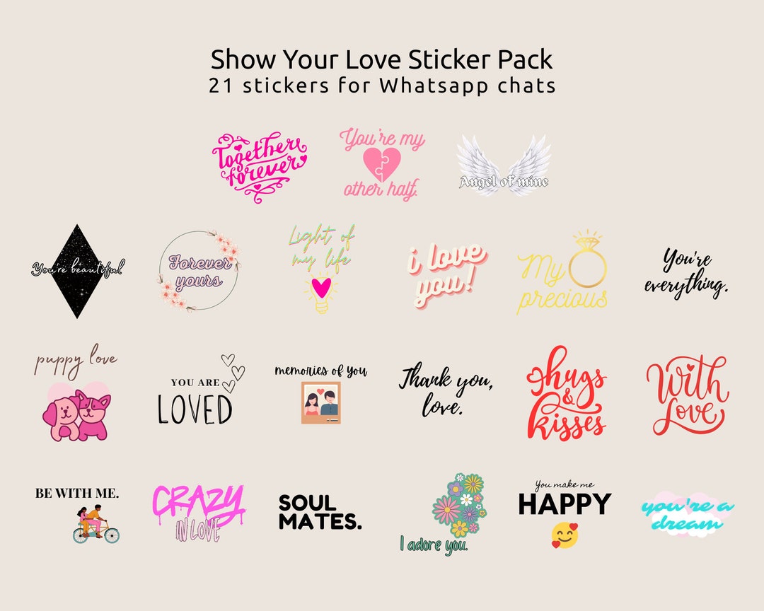 Show Your Love Sticker Pack for Whatsapp Chats | Love Stickers Whatsapp ...