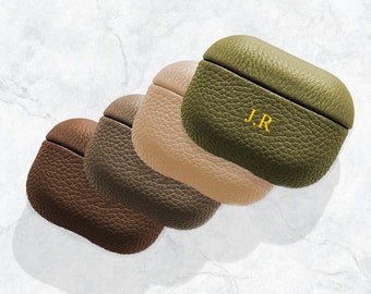 Personal Airpod Pro Case Geniune, cuir grainé, monogramme