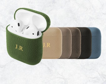 Étui Airpod personnel Geniune Pebbled Lather Monogrammé