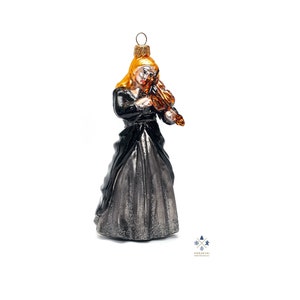 Beautiful Handmade Glass Violinist - Part of Philharmonic Orchestra, Christmas Ornament, Home Decoration, Collectible Bauble