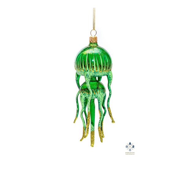 Handmade Beautiful Jellyfish - Glass Christmas Ornament, Made in polish Manufacture, Collectible Bauble