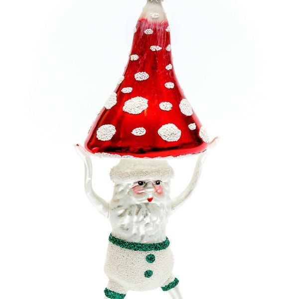 Big Fairy Toadstool Santa Claus - Handmade, Glass Christmas Ornament, Home Decoration, Made in polish Manufacture, Collectible Bauble