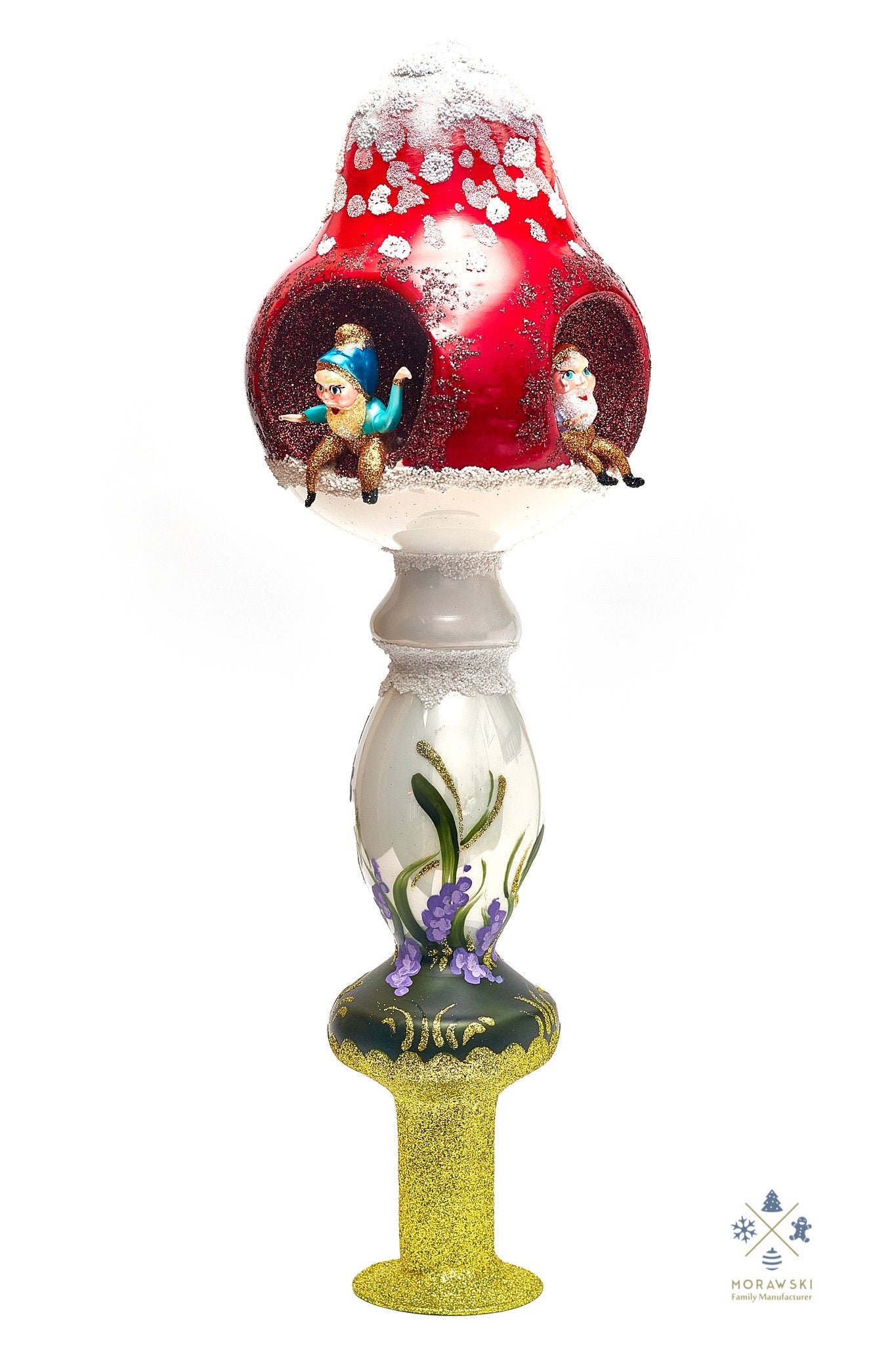 A Mushroom Tree Topper with Gnomes Handmade Masterpiece Etsy