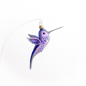 Handmade Glass Hummingbird, Christmas Ornament, collectible bauble