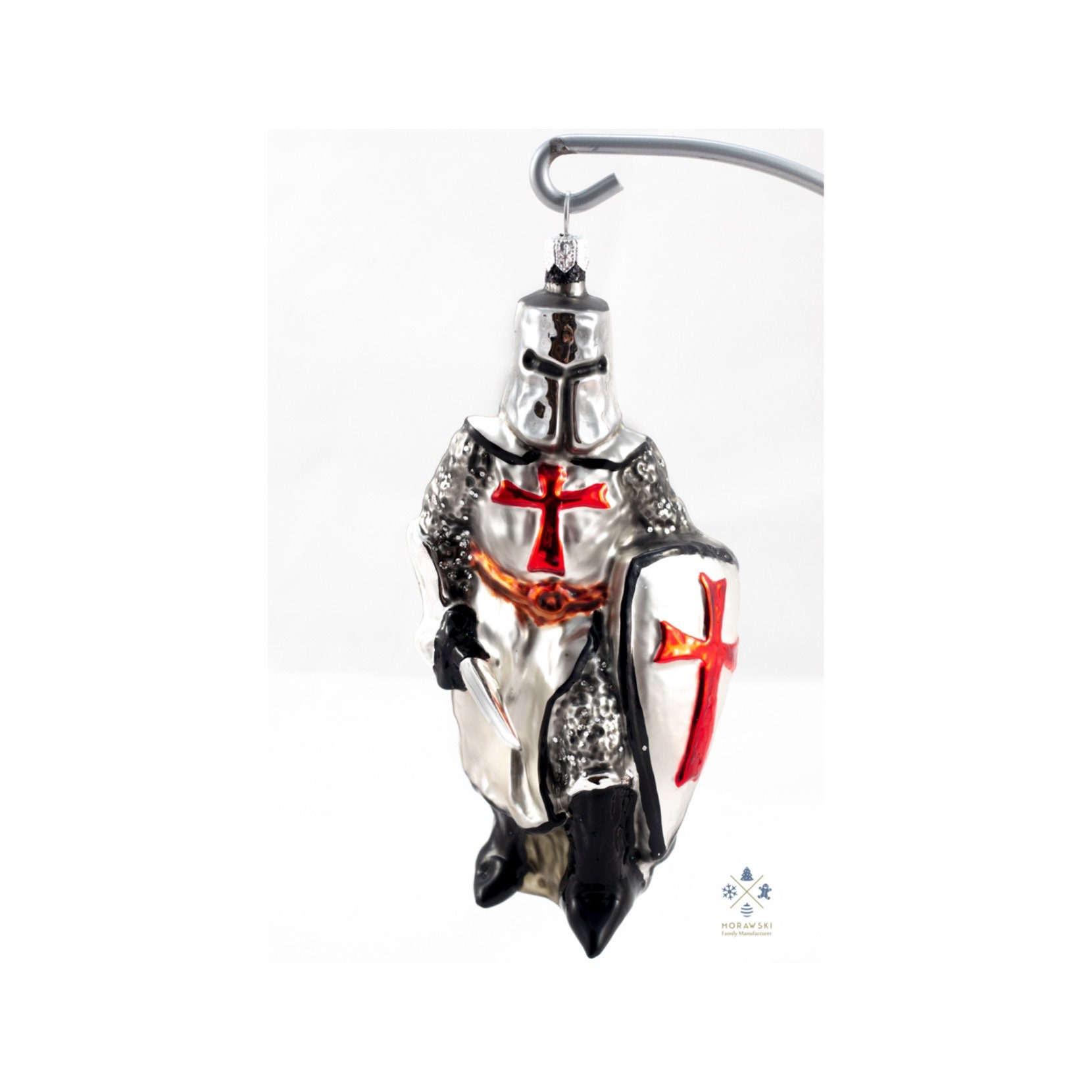 Templar Knight Handmade Glass Christmas Ornament Made in Etsy