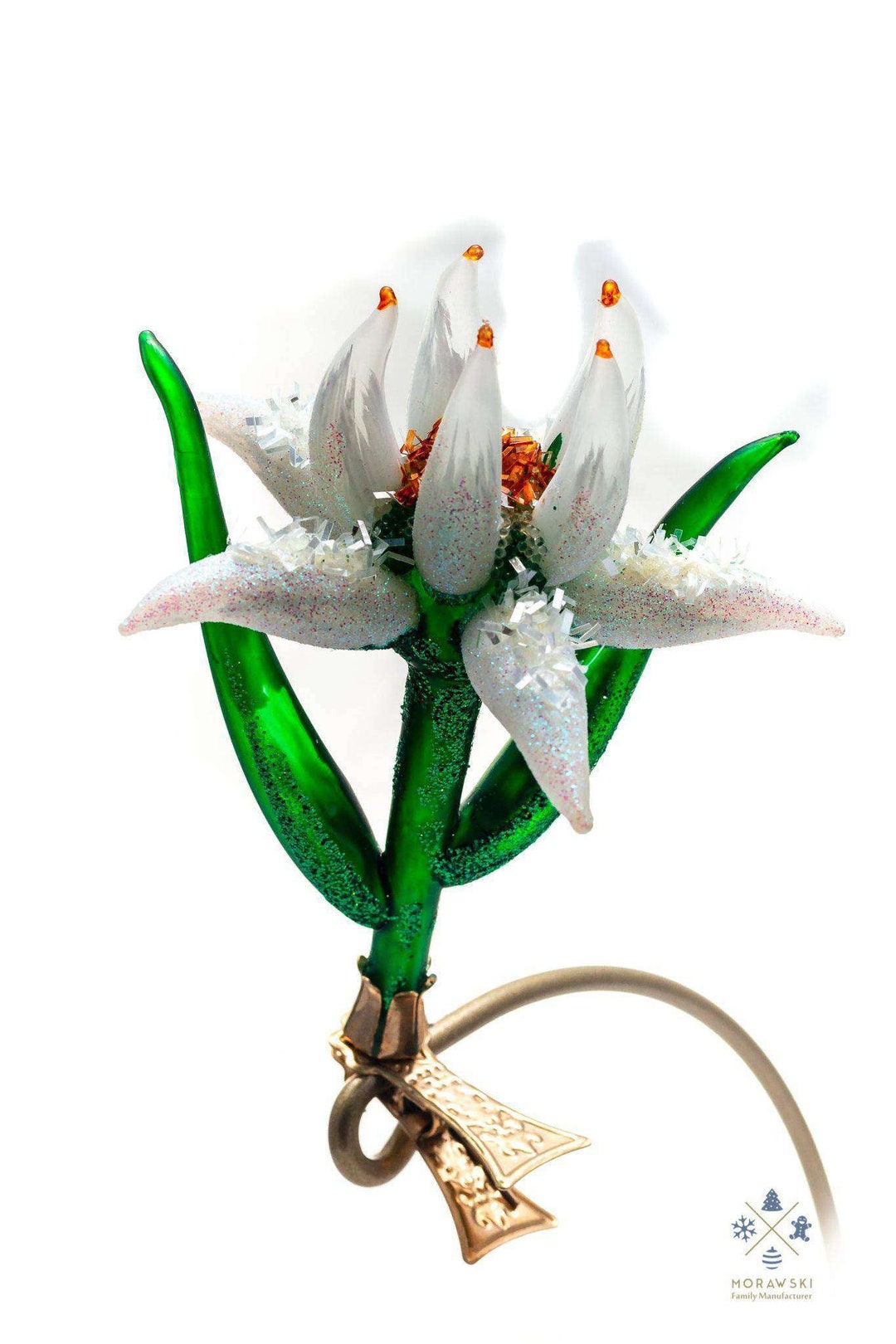 Glass Flower Clip on Glass Christmas Ornament Flower Home Etsy