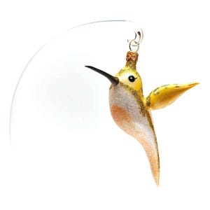 Glass hummingbird christmas ornament, collectible bauble