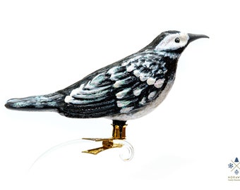 Handmade Glass Big Bird Clip on, Christmas Ornament, Collectible Bauble