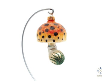 Absolutely Stunning Tiger Mushroom - Handmade, Glass Christmas Ornament, Home Decoration, Made in polish Manufacture, Collectible Bauble