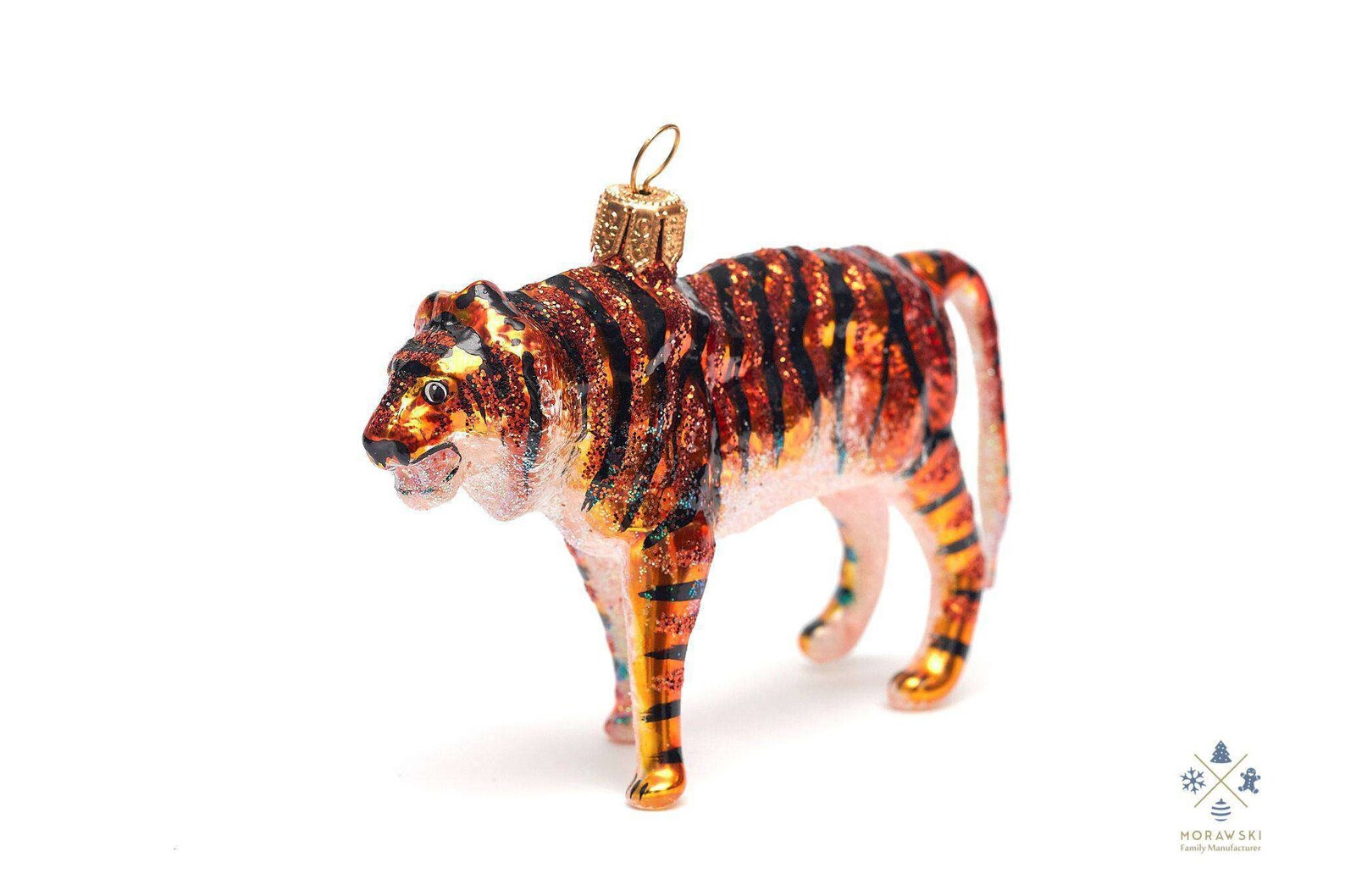 Handmade Beautiful Tiger Glass Christmas Ornament Made in Etsy