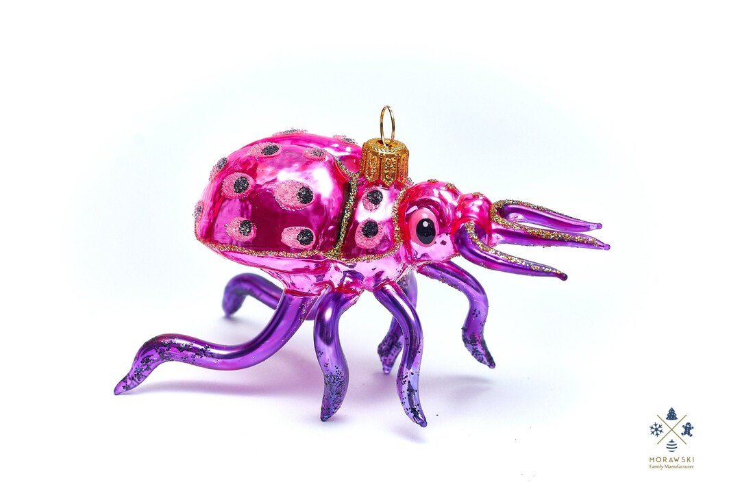 Pink Bug Handmade Glass Christmas Ornament Made in Polish Etsy