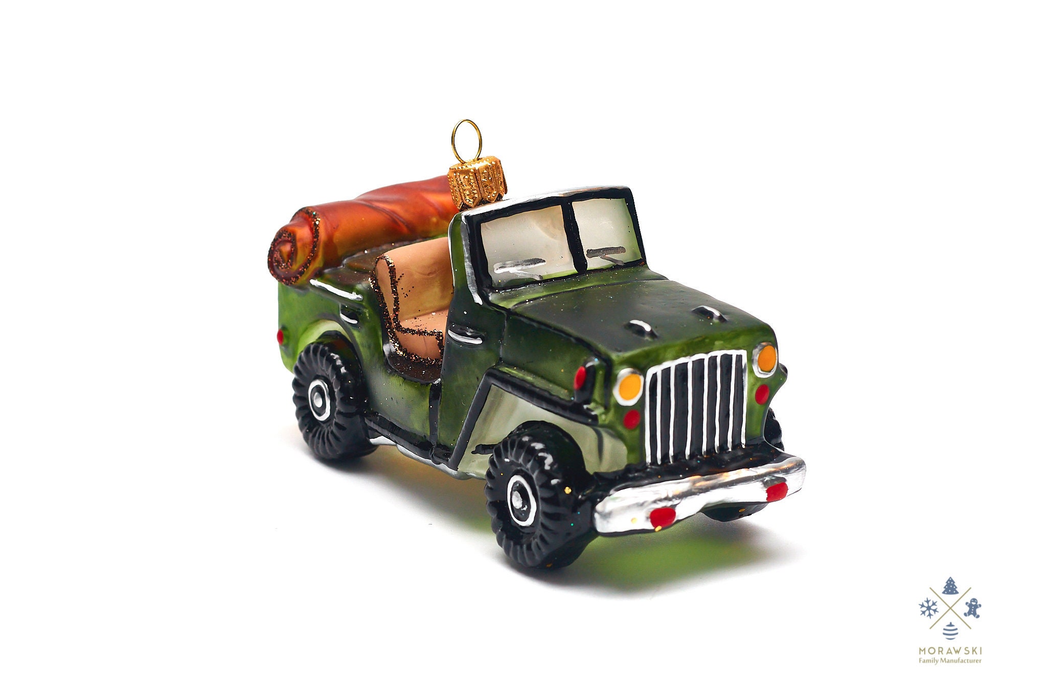 Jeep Willys WW2 Handmade Glass Christmas Ornament Home Etsy