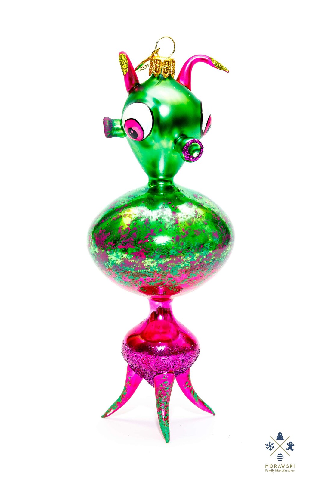 Funny Big Alien - Handmade, Glass Christmas Ornament, Home Decoration ...