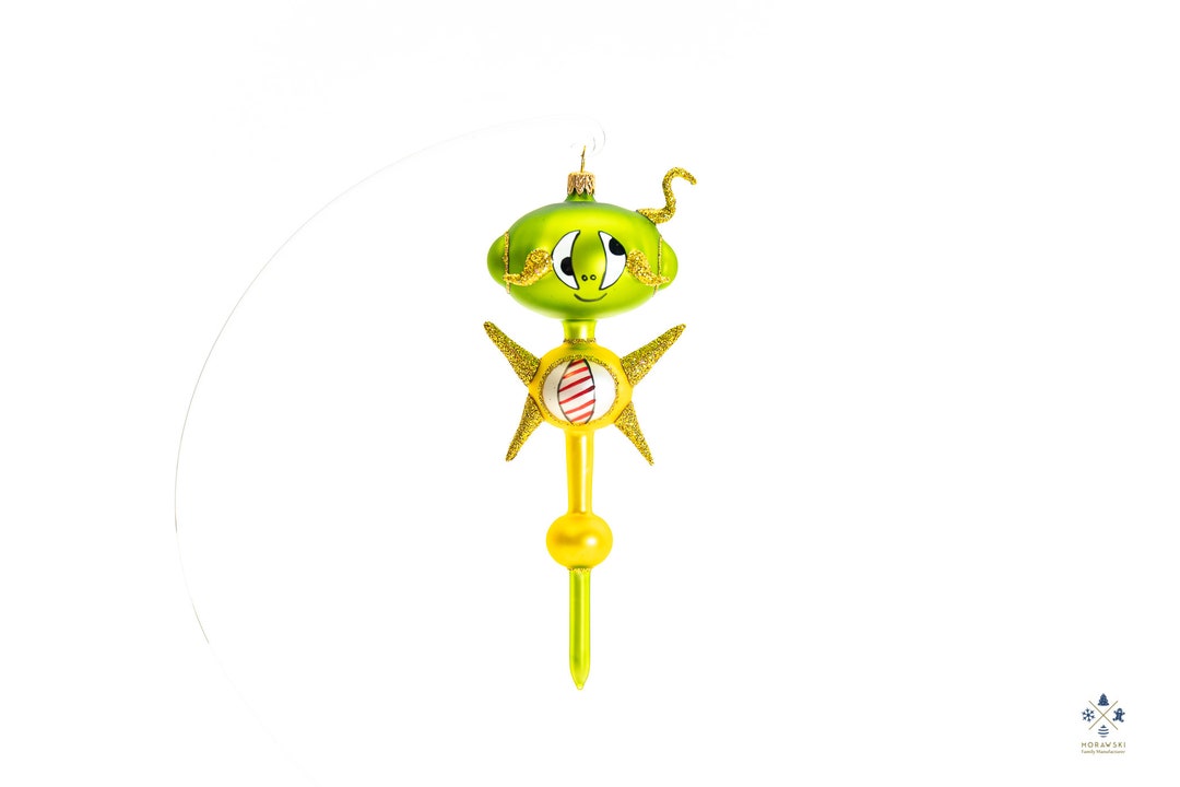 Funny Alien - Handmade, Glass Christmas Ornament, Home Decoration, Made ...