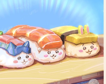 ちいかわプリントセット、ハチワレとうさぎプリント